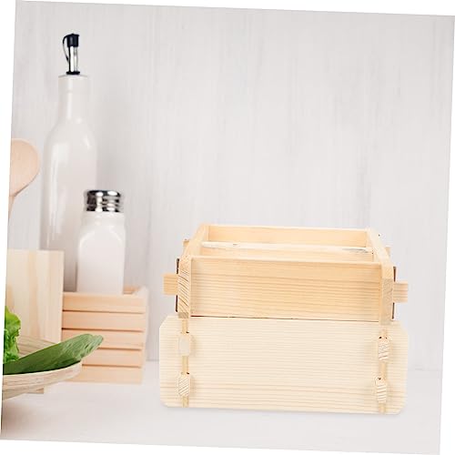 Toyvian 1 Conjunto De De Madeira Quadrado Ferramenta Quadrada De Legumes De Dim Sum Cesto De Vapor D