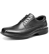 HEEZ Mens Dress Shoes,Split Leather Oxford Shoes with Square Toe, Classic Lace Up Formal Casual B...