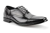 Delli Aldo Men's 19006 Black Classic Wingtips Dress Oxfords Shoes, Black, 7.5