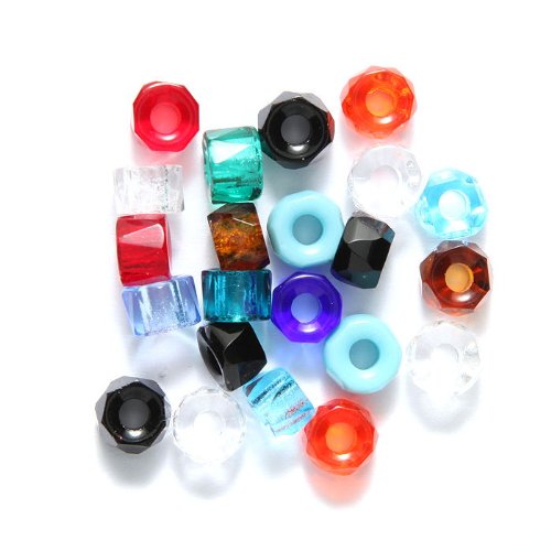 Preciosa Ornela Traditional Czech Glass Crow Roller Beads, 9mm, All Mixed Up with Facets, 75-Pack