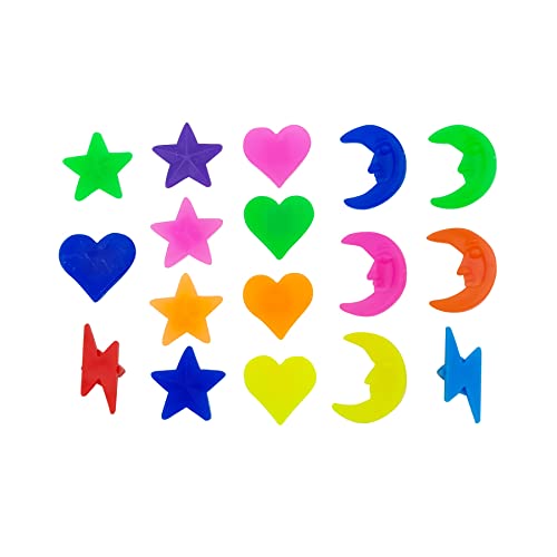 BABOMAREON Bicycle Spoke Beads 72PCS Plastic Small Mixed Color Bike Wheel Spokes Decorations Star+Moon+Lightning Shape, One Size