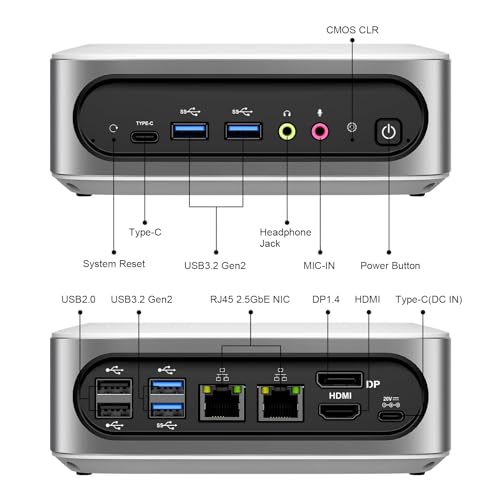 AWOW Mini PC Intel Core i9-11900H (4,9 GHz, 8C/16T), 32 GB DDR4 Dual Channel 1 TB M.2 NVMe SSD, Mini