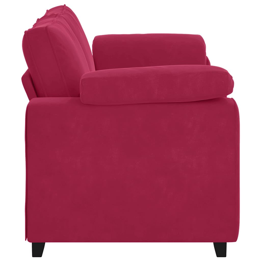 vidaXL Sofa dwuosobowa, wino czerwone, 180x77x82 cm, aksamit