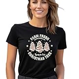 Personalized Handmade Personalized Handmade Farm Fresh Christmas Tree Shirt, Cute Christmas Cake T-Shirt, Holiday Graphic Tee, Festive Farmhouse Christmas Shirt for Women