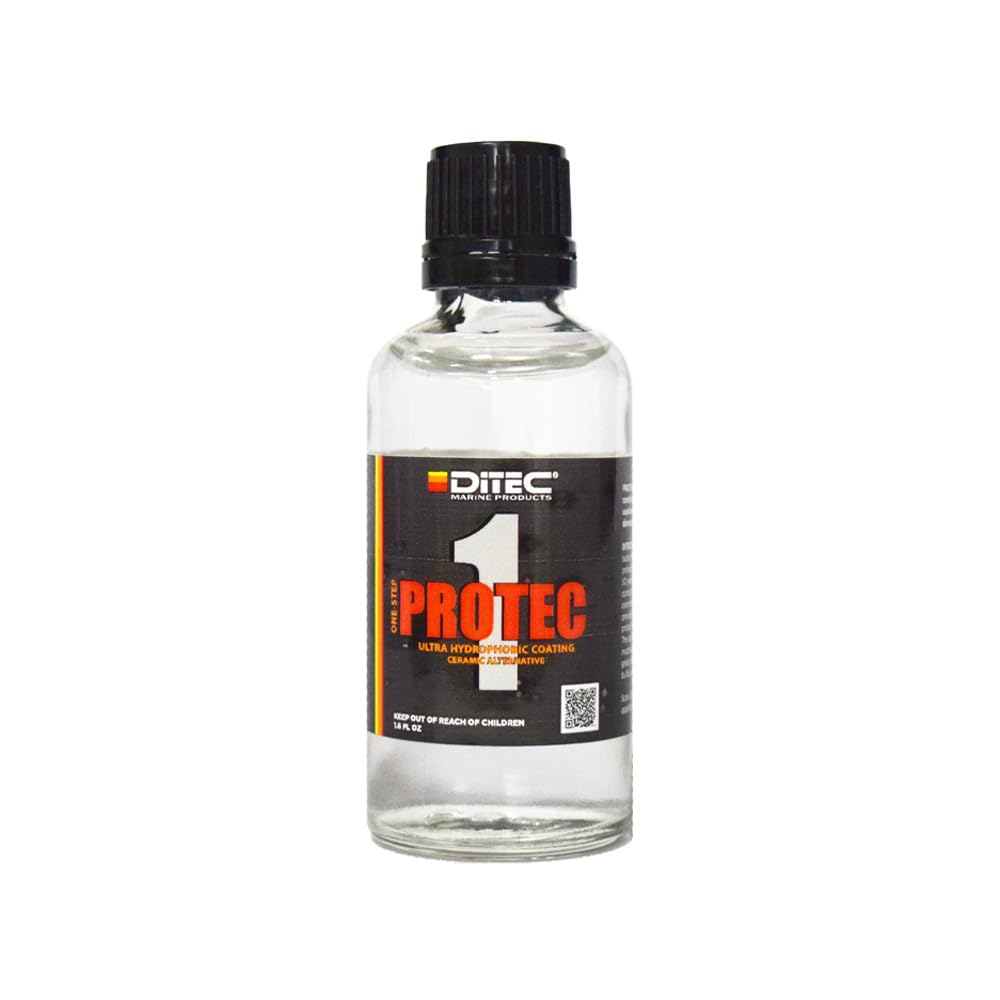 DITEC Marine PROTEC 1 Resin Coating for Paint and Gelcoat - Boat or Car Ceramic/Wax/Sealant Alternative (3.2 oz (100 ml))