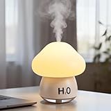 Mushroom Humidifier Lamp with 8 RGB Colors Lights,Cute Rechargeable Portable Humidifiers for Bedroom,Small Mushroom Diffuser with Two Spray Modes,Touch Night Light,Valentine's Day Gifts