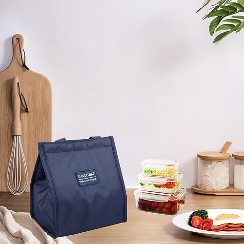 GLADFRESIT Lunch Bag - Insulated, Reusable Leakproof Thermal Lunch Box Container (Navy Blue) - Image 4