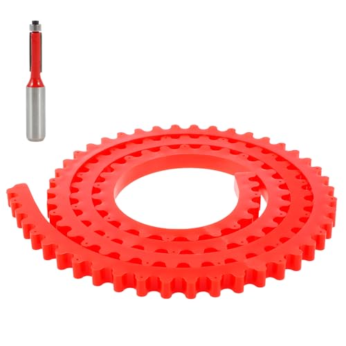 BETIMFAN Woodworking Profiling Strip 77.95 Inch Plastic Flexible Curve Shaping Strip with Scraper Reusable Rebound Contour Shaping Strip Curve Template Strip for Complicated Curve Shaping(gules)