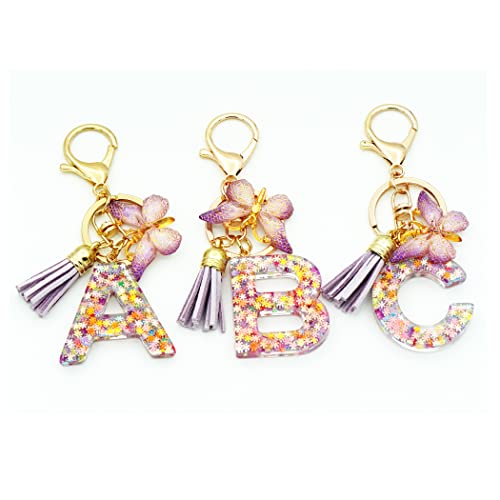 Ttyy Initial Letter Keychain For Women Gift For Young Teenage Girl Gifts For Christmas To Mom Daughter Purple Tassel thumb #4