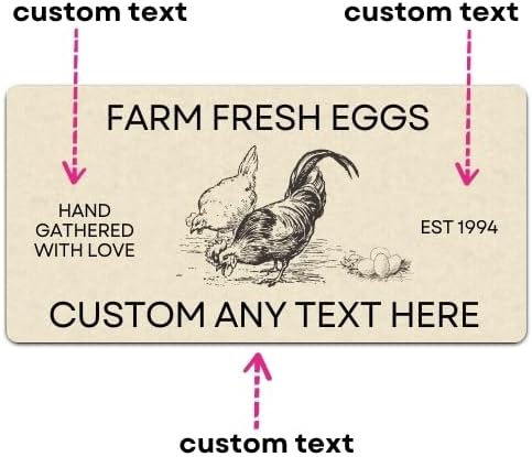 Miniatura 3 de Calcomanías personalizadas para cartón de huevos, etiquetas personalizadas de cartón de huevos frescos de granja, papel kraft de vinilo y