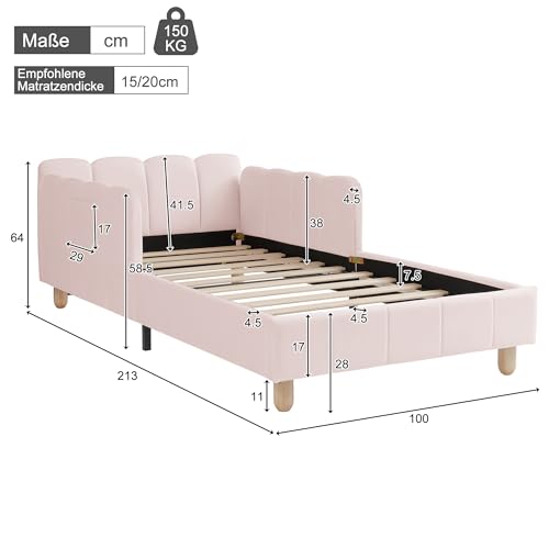 Cama de seguridad de 90x200 rosa para transformar el dormitorio infantil 3