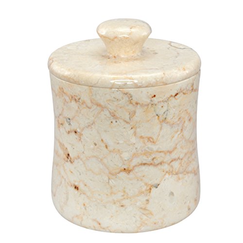 Creative Home 74177 Marble Cotton swabs Holder,Beige,3.7