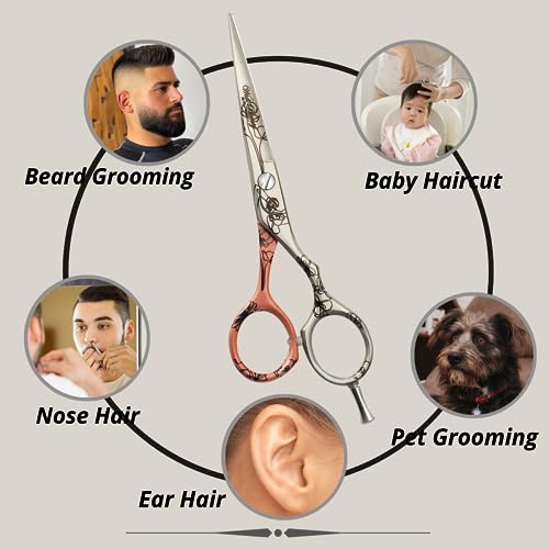 Wishbeauty Tender Love Hair Scissors 5.5 Inches Offset Design Forged Special German Steel, Hair Cutting Scissors Shears - Image 4