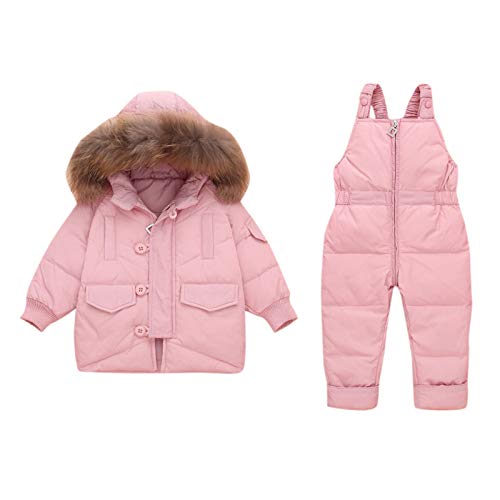 Baby Winter Coat Clothes Jacket,Baby Winter Warm Girls Boys Hooded Down Jackets Outerwear Coats Jumpsuit Pink