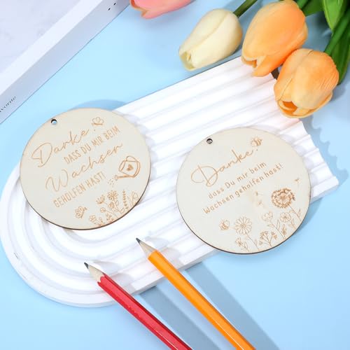 Tyqour 4 Stück Geschenkanhänger Abschiedsgeschenk Erzieherin Holz Abschiedsgeschenk Kindergarten Dank für die wunderschön farbenfrohe Zeit Geschenkverpackungen für erzieherin abschied Lehrer