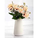 Simple Vase for Flowers Plants, Matte Vases for Modern Table Shelf Home Decor Wedding Boho Decor, 6" H Frosted Elegant Ceramic Vase for Pampas Grass Fluffy Stem Bouquet Lavender Flowers (White, 1) - Image 5