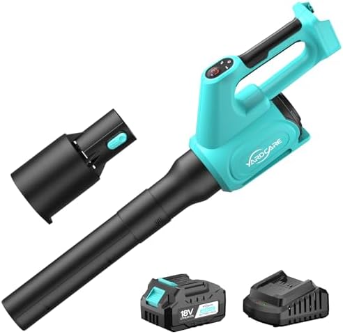 Electric Cordless Leaf Blower with Battery and Charger, 5-Speed + Turbo Mode, 4.0Ah Lightweight Battery Powered Powerful Blower for Blowing Leaves, Patio Cleaning, Blowers for Lawn Care