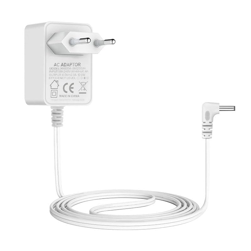 Câble d'alimentation 6 V, Adaptateur de Charge Compatible avec Les babyphones Philips Avent SCD501/00, SCD503/26, SCD505, SCD510, SCD560, SCD570. Chargeur...