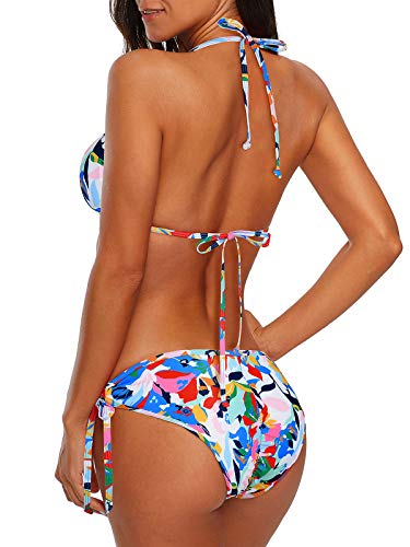 Image of Century Star Women Cute String Triangle Bikini Sets - Swimsuits Two-Piece Tie Side Adjustable Ties Halter Bathing Suit