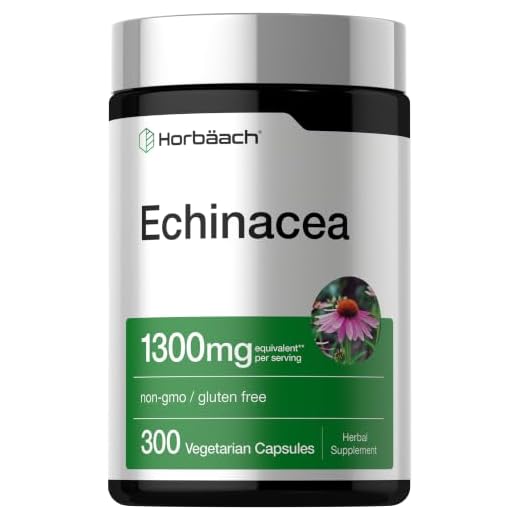 Echinacea Extract Capsules 1300mg | 300 Count | Vegan, Non-GMO, Gluten Free Supplement | by Horbaach