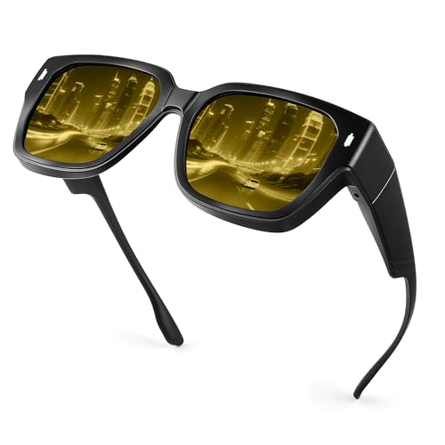 Polarized Sunglasses Fit Over Glasses for Men Women, Oversized Square Sun Glasses UV400 Protection RF7201