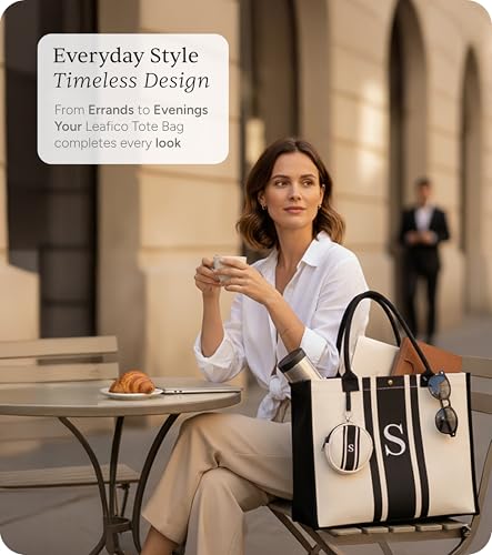 Bolsa Tote de lona personalizada LEAFICO para mujer miniatura 4