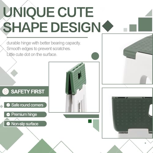 image for ZLMHYYM 9'' Folding Step Stools for Kids and Adults, Hold Up to 300 lb