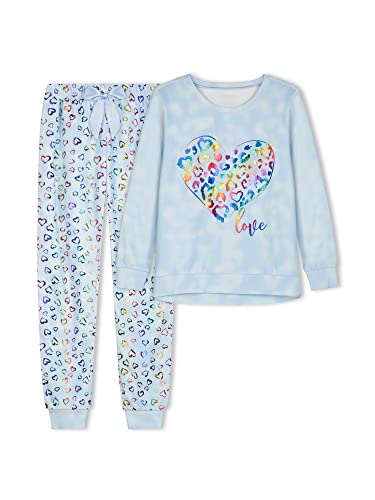 Sleep On It Girls Velour Pajama Set 2-Piece Long Sleeve Top and Pants Sleepwear Kids Loungewear for Girls Sizes 7-163
