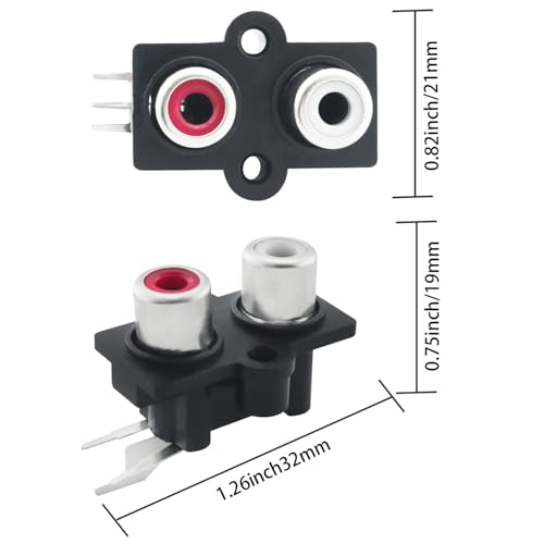 2PCS Conector RCA Hembra 3 Pines para Audio y Video miniatura 4