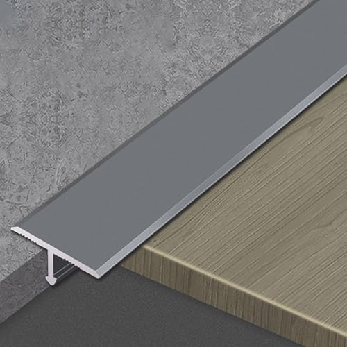 3 piezas 90cm Largo, Tapajuntas Suelo Perfil De Transición, Metal Aluminio Moldura En T, Fácil De Limpiar(Grey,1cm*270cm(3 * 90cm))