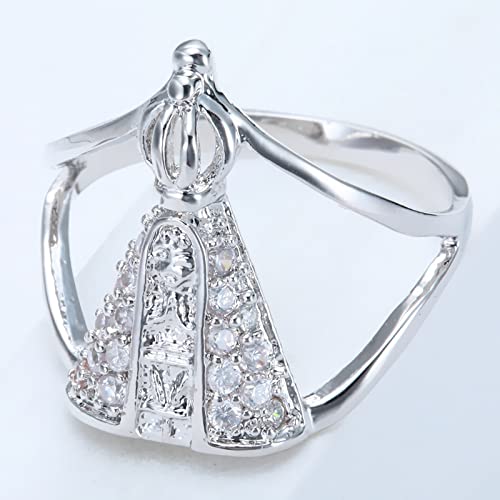 Copper Wedding Rings for Women, Promise Rings for Women Gothic Size 6-10 Silver Crown Cubic Zirconia2