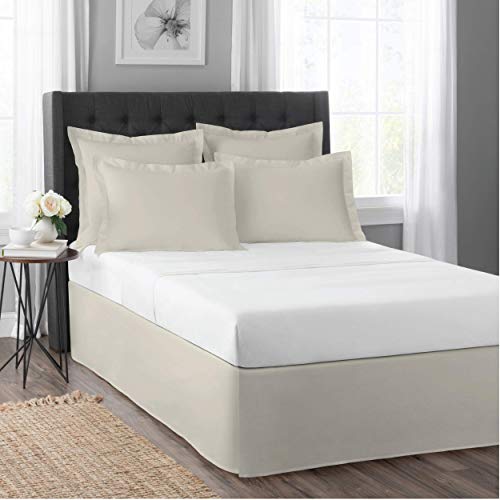 Today’s Home Classic Tailored Bed Skirt Dust Ruffle, Cotton Blend Design, 14" Drop Length, Queen, Ivory #TOP1