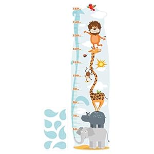 dekodino® wandtattoo kinderkamer meetlat Safari dieren jungle