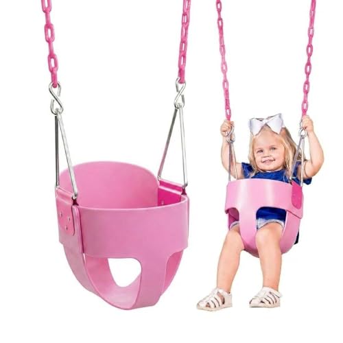 Squirrel Products High Back Full Bucket Toddler Swing Seat, Pink
