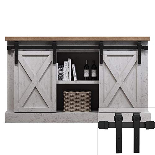 EaseLife 4 FT Super Mini Double Door Cabinet Sliding Barn Door Hardware Track