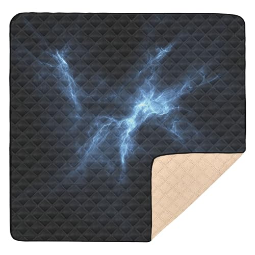 Kigai Lightning Blue Baby Play Mat for Floor and Playpen 50x50 inch Non-Slip Baby Activity Playmat Waterproof Foldable Crawling Mat for Infants Toddlers
