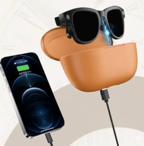 Image of Aeoss Smart AI Glasses: 1080p HD POV Camera with 32GB Memory, Wireless Bluetooth Sunglasses for Music & Calls, Real-Time AI Translation Assistant, Anti-Shake Video Recording & Charging Case (Black)