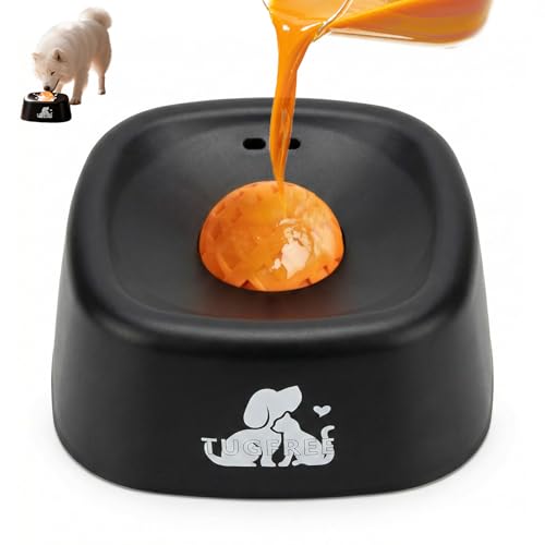 TUGFREE Slow Feeder Dog Bowls, Lick Sphere Puzzle Feeder for Liquid Treats,…