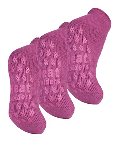 HEAT HOLDERS 3 Pack Womens Low Slipper Socks Thermal Sneaker Slipper Socks