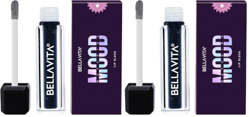Image of BELLAVITA pH Adapting Lip Gloss 4ml | Glossy Finish | Hyrating & Non-sticky | Color Changing Based on pH | Show Stopper (Pack of 2)