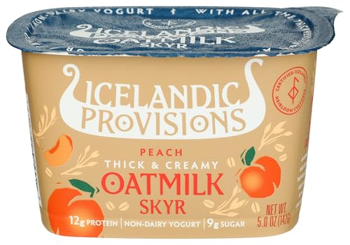 Icelandic Provisions Oatmilk Skyr, Peach, 5 Ounce