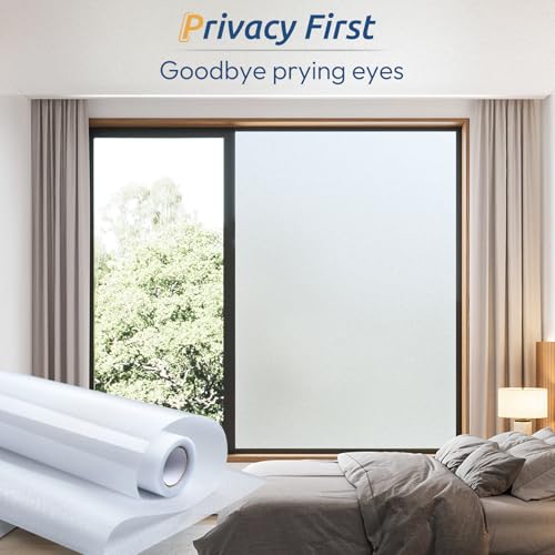 image for rabbitgoo Window Privacy Film, Frosted Glass Window Clings, Static Cli