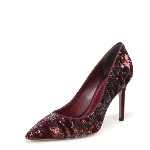Image of Sam Edelman Women's Hazel Pump, Merlot Sequin, 8 Medium