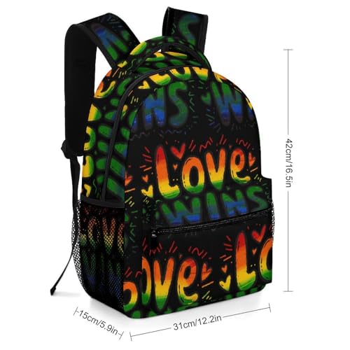 Love Wins Lgbt Unisex Backpack Casual Daypacks Lightweight Shoulders Bag for Camping Hiking Travel2