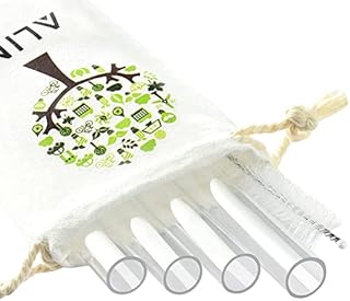 ALINK 12mm Extra Wide Reusable Clear Boba Straws, 4-Pack 10 in Jumbo Tritan Hard Smoothie Straws, Individually Wrapped, with Cleaning Brush and Carrying Case