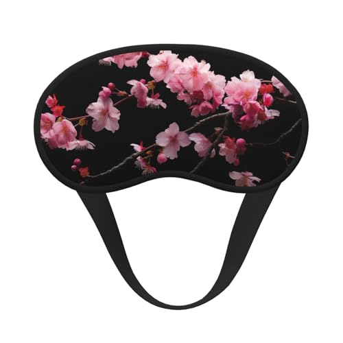 Antifaz lavable con estampado de flores de cerezo japonés, para adultos, para dormir, bloquear, siesta, viajes, camping, descanso nocturno