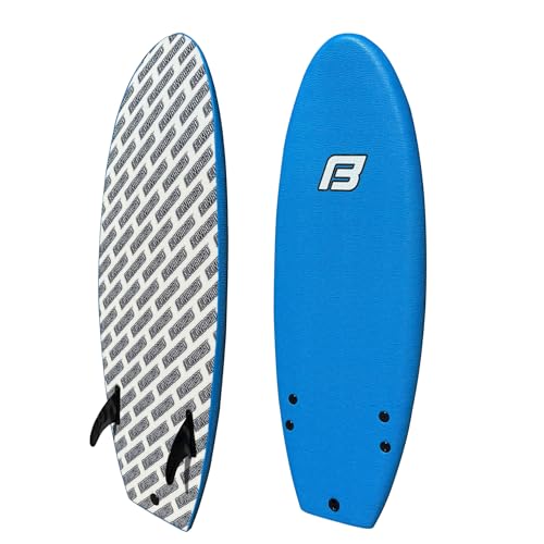 4'10' FUNBOARD Beginner Learning Softboard Surfboard Foam - Includes (2) Fins and a 6’ Foot Leash...