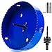 ASelected 6 inch 152 mm Hole Saw Blade for Cornhole Boards/Corn Hole Drilling Cutter & Hex Shank Drill Bit Adapter for Cornhole Game/Carbon Steel & BI-Metal Heavy Duty Steel (Blue)