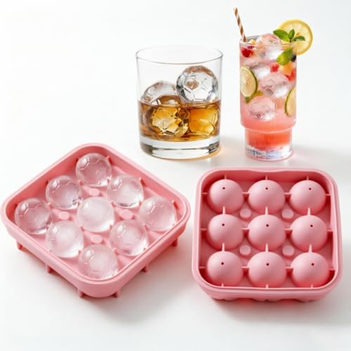 Molde de hielo silicona balón de fútbol rosa miniatura 1