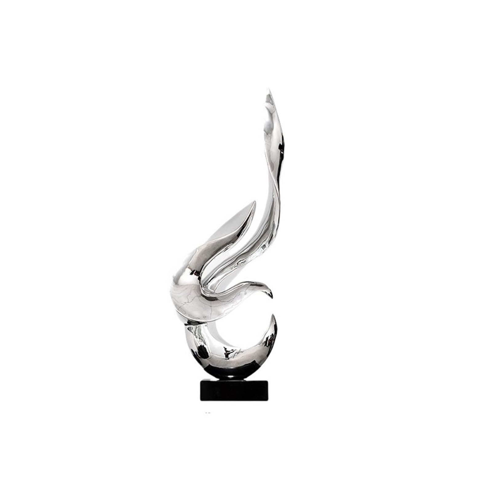 zhuyanbo007 Desk Statue, Entryway Decor Luxury Electroplating Resin Abstract Sculpture Modern Decoration(Silver)
